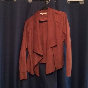 Suede-Like Zip Up